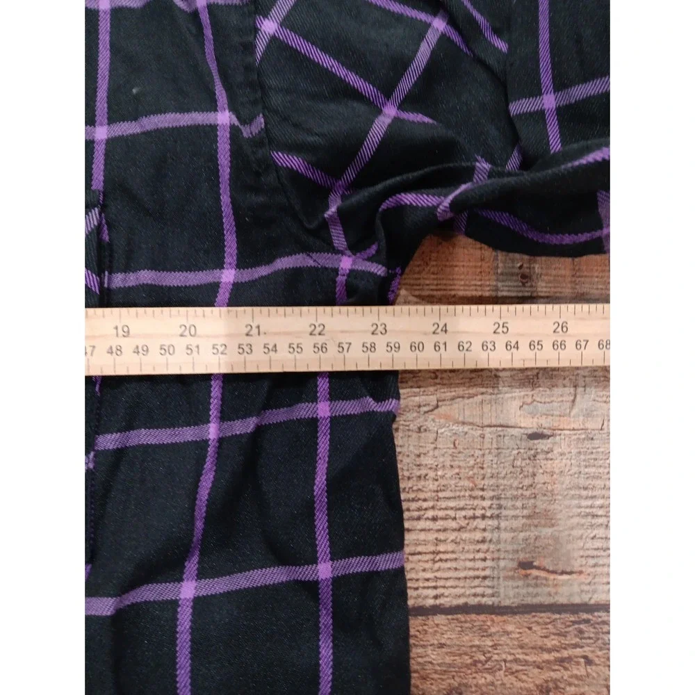 Demons Behind Me‎ Flannel Button Up Shirt Skull Patch Sz XL Tall 2640